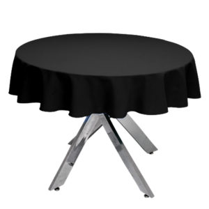 Black Premium Plain Round Tablecloth