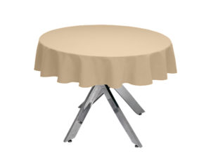 Camel Premium Plain Round Tablecloth