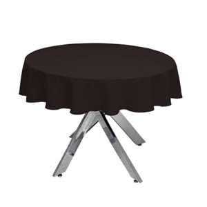 Chocolate Round Tablecloth in Luxury Plain