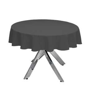 Premium Plain Dark Grey Round Tablecloth