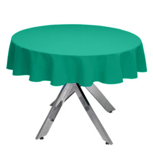 Premium Plain Emerald Round Tablecloth