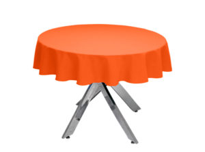 Neon Orange Premium Plain Round Tablecloth