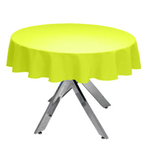 Neon Yellow Premium Plain Round Tablecloth