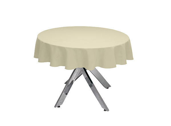 Bi-Stretch round tablecloth in vanilla
