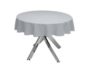 Light Grey Premium Plain Round Tablecloth