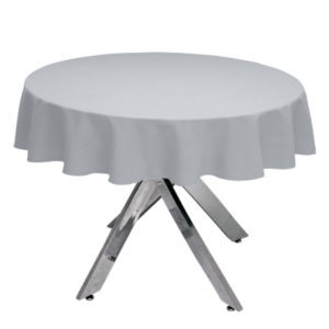 Light Grey Premium Plain Round Tablecloth