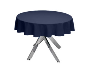 Navy Blue Premium Plain Round Tablecloth