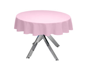 Pink Premium Plain Round Tablecloth