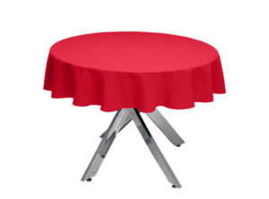 Red Premium Plain Round Tablecloth