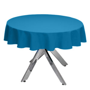 Premium Plain Teal Round Tablecloth