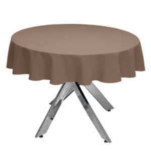 Premium Plain Taupe Round Tablecloth
