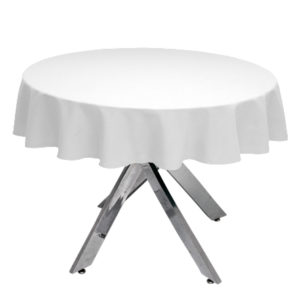 White Premium Plain Round Tablecloth