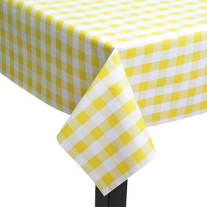 Yellow PVC Gingham Square/Rectangle Tablecloth