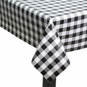 Black PVC Gingham Square/Rectangle Tablecloth