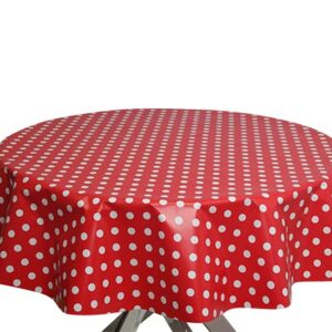 Red Polka Dot Round PVC Tablecloth