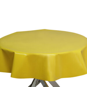 Yellow Round PVC Plain Tablecloth