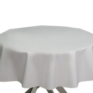 White Round PVC Plain Tablecloth