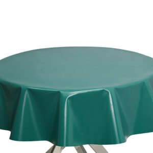 Deep Green Round PVC Plain Tablecloth