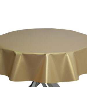 Gold Round PVC Plain Tablecloth
