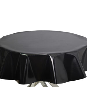 Black Round PVC Plain Tablecloth