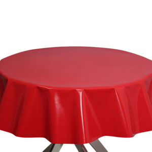 Red Round PVC Plain Tablecloth