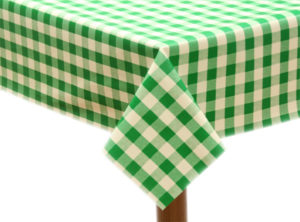 Green PVC Gingham Square Tablecloth