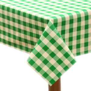PVC Gingham Green Square Tablecloth