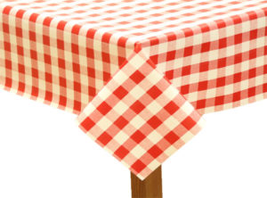 PVC Red Gingham square tablecloth