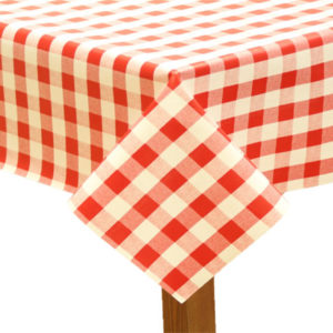PVC Gingham Red square tablecloth.