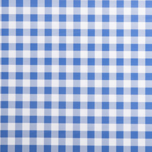 Round PVC Tablecloth in Gingham Royal Blue