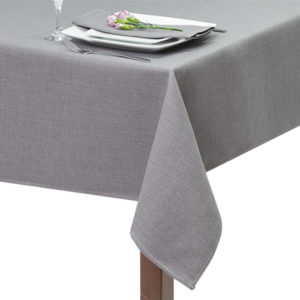 Grey Basket Weave Square Tablecloth