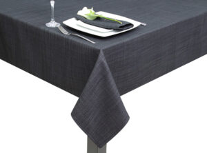 Black Hessian Linen Square Tablecloth