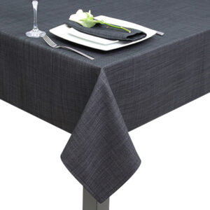 Black Hessian Linen Square Tablecloth
