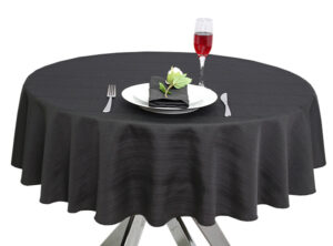 Black Linen Union Round Tablecloth
