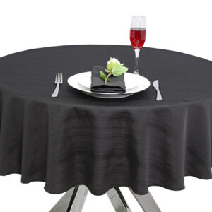 Black Linen Union Round Tablecloth