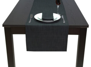 Hessian Linen Table Runner Black