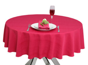 Fuchsia Linen Union Round Tablecloth