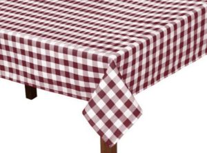 Burgundy Gingham Square Tablecloth
