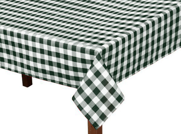 Forest Green Gingham Square Tablecloth