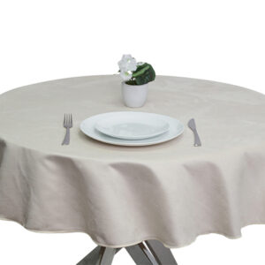 Suedette Round Tablecloths Ivory