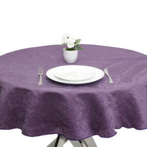Suedette Round Tablecloths Purple