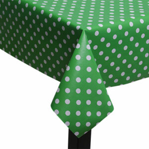 Apple Green Polka Dot PVC Square/Rectangle Tablecloth