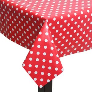 Red Polka Dot PVC Square/Rectangle Tablecloth