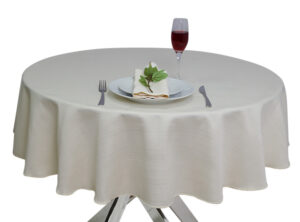 Ivory Linen Union Round Tablecloth