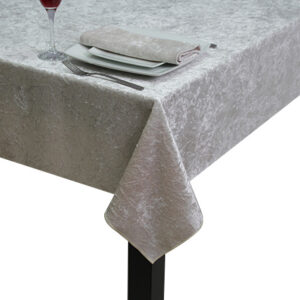 Ivory Crushed Velvet Square Tablecloth