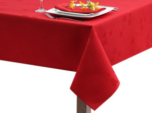 Red Ivy Leaf Square Tablecloth