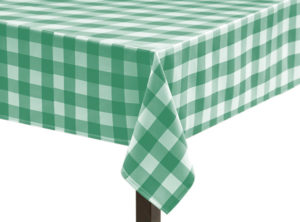 Green Gingham Large Square Tablecloth