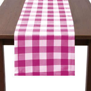 Pink Gingham Large table runner