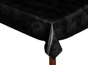 Luxury Leatherette black square tablecloth