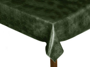 Luxury Leatherette square green tablecloth